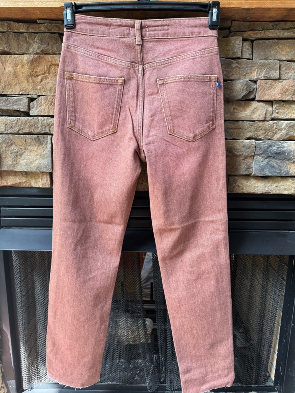 Anthropologie Pilcro Salmon Rust Red Straight-Leg Cropped Ankle Jeans - Picture 4 of 9